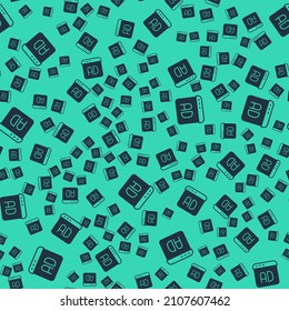 Black Advertising icon isolated seamless pattern on green background. Concept of marketing and promotion process. Responsive ads. Social media advertising.  Vector