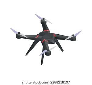 Black aerial drone isometric icon on white background 3d vector illustration