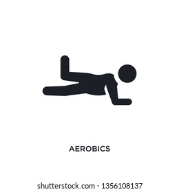 black aerobics isolated vector icon. simple element illustration from sport concept vector icons. aerobics editable logo symbol design on white background. can be use for web and mobile