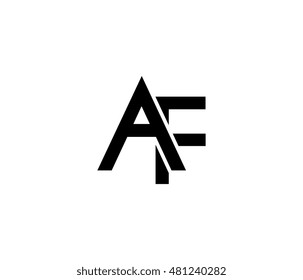 black af initial letter linked uppercase logo