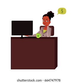 Cartoon Black Woman Thinking Images, Stock Photos & Vectors | Shutterstock