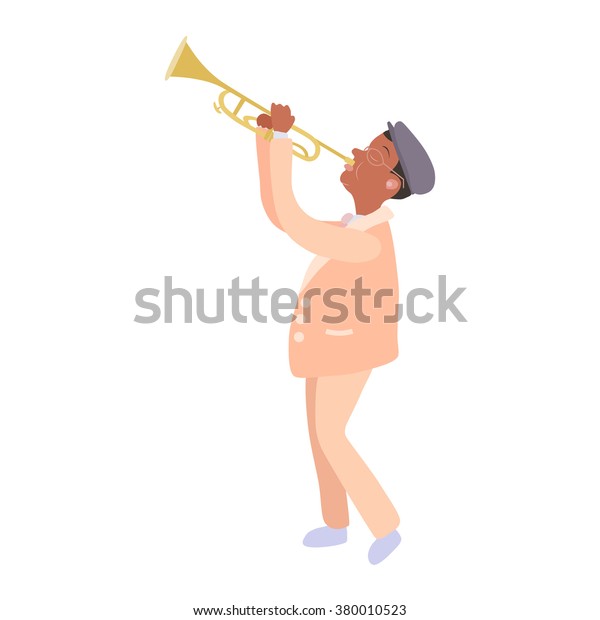 Black African American Jazz Trumpet Player Stock Vector Royalty Free 380010523