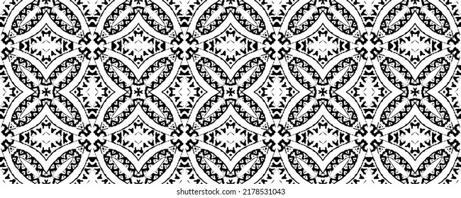 Black African Pattern. Black Ink Doodle Textile. Ethnic Scribble Vector. Abstract Stripe Ink Pattern. Simple Tribal Dyed Batik. Seamless Wavy Print. Seamless Dark Scribble Design. Dark Tribal Geometry