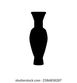Black African pot  silhouette vector illustration on white background