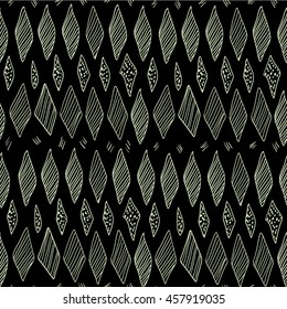 Black African seamless ornament with rhombuses
