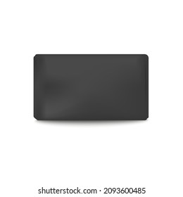 Black african soap made of natural mud or tar, realistic vector illustration isolated on white background. Mockup of cosmetic natural soap block or bar top view.