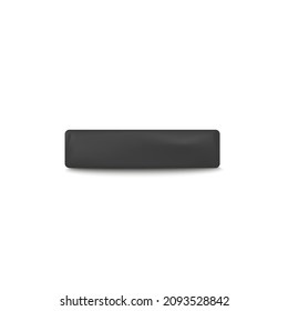 Black african soap piece side view template, realistic vector illustration isolated on white background. Realistic mockup of cosmetic natural mud soap bar.