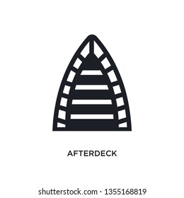 black afterdeck isolated vector icon. simple element illustration from nautical concept vector icons. afterdeck editable logo symbol design on white background. can be use for web and mobile