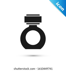 Black Aftershave icon isolated on white background. Cologne spray icon. Male perfume bottle.  Vector Illustration