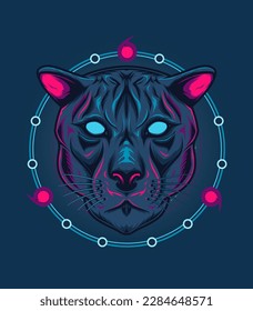 The black, aggressive panther vector illustration