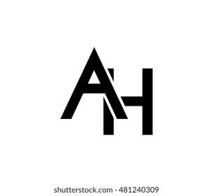 black ah initial letter linked uppercase logo
