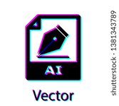 Black AI file document icon. Download ai button icon isolated on white background. AI file symbol. Vector Illustration