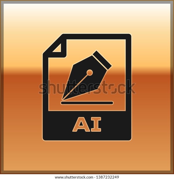 Black Ai File Document Icon Download Stock Vector Royalty Free
