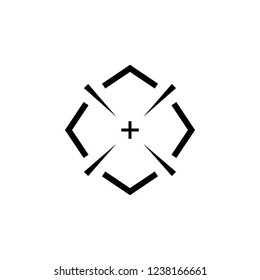 Black aim icon. Sniper scope crosshairs sign.