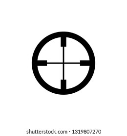 Black aim icon. Sniper scope crosshairs sign.