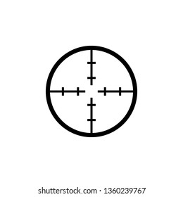 Black aim icon. Sniper scope crosshairs sign