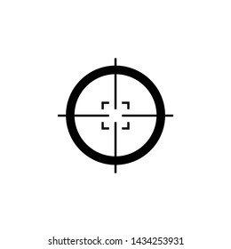 Black aim icon. Sniper scope crosshairs sign