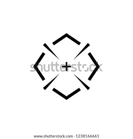 Black aim icon. Sniper scope crosshairs sign.