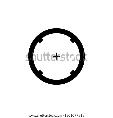 Black aim icon. Sniper scope crosshairs sign.