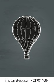 black air balloon on dark background, vector