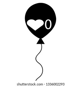 black air balloon zero likes for t-shirt and apparels graphic vector print.Vector illustration