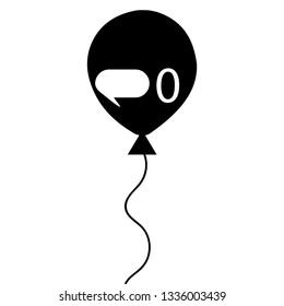 black air balloon zero messages for t-shirt and apparels graphic vector print.Vector illustration