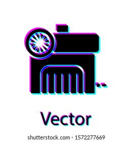 Black Air compressor icon isolated on white background.  Vector Illustration