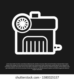Black Air compressor icon isolated on black background.  Vector Illustration