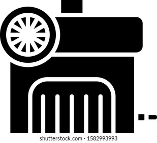 Black Air compressor icon isolated on white background.  Vector Illustration