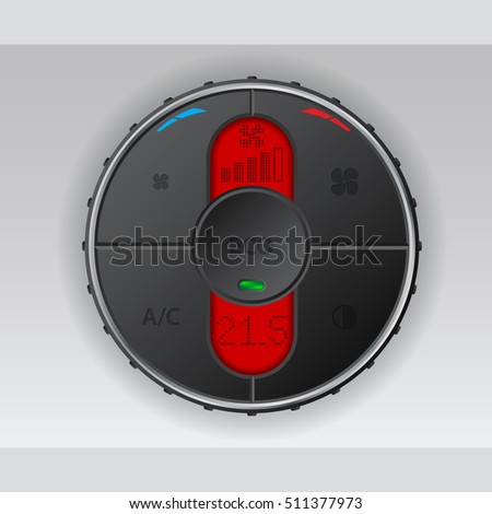 Black air condition gauge with red lcd display and various options