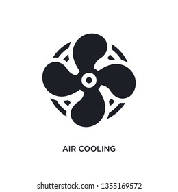 black air cooling isolated vector icon. simple element illustration from sauna concept vector icons. air cooling editable logo symbol design on white background. can be use for web and mobile