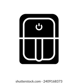Black Air fryer simple solid icon vector. Fried bakery. Food to cook. Healthy chip-based foods. Kitchen vector