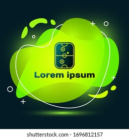 Black Air hockey table icon isolated on black background. Abstract banner with liquid shapes. Vector Illustration