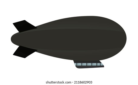 Black air ship. vector illustration