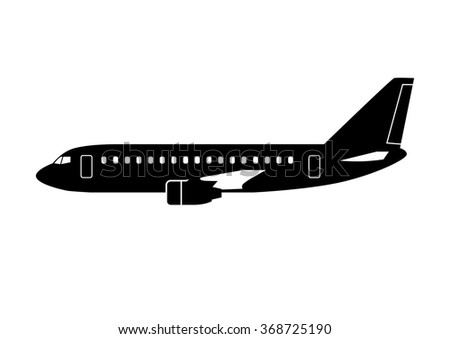Black Aircraft Icon On White Background Stock Vector (Royalty Free
