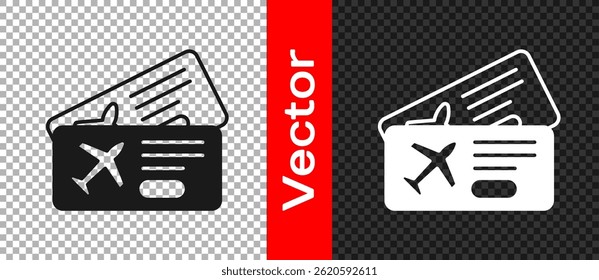 Black Airline ticket icon isolated on transparent background. Plane ticket.  Vector - Powered by Shutterstock - Get 15% off with code: PIKWIZARD15