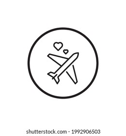 Black airplane icon for highlight design