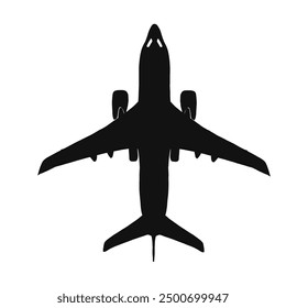 black airplane icon silhouette without background