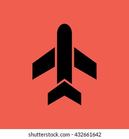 Black airplane icon vector