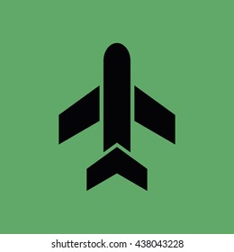 Black airplane icon vector