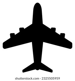 Black airplane Icon. Vector illustration EPS 10 File. Isolated on white background.