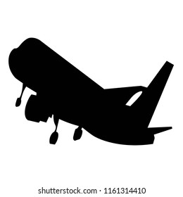 black airplane icon.Vector