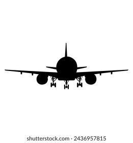 Black airplane silhouette design for your various needs