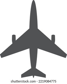 Black airplane silhouette. Plane icon. Flight symbol