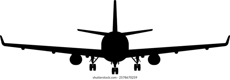 black airplane silhouette without background