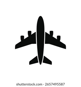 A black airplane with two wings icon vector