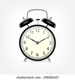 Black alarm clock. EPS10 vector