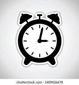 a black alarm clock icon 