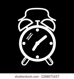 black alarm clock icon and logo vector