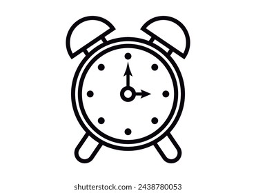 Black alarm clock icon on white background.